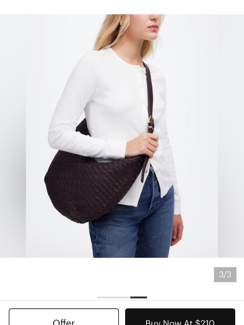 Madewell Brown Woven Leather Hobo Shoulder Bag
